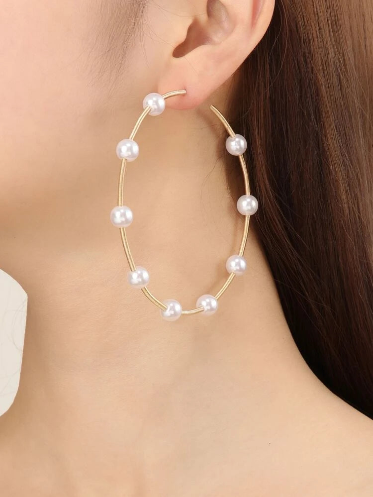 Pearl Hoop Earrings