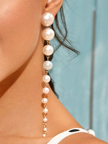 Faux Pearl Dangle Earrings