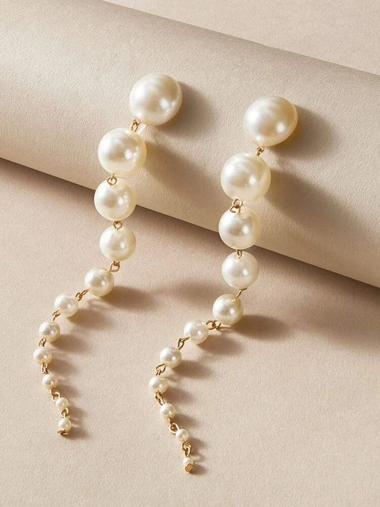 Faux Pearl Dangle Earrings