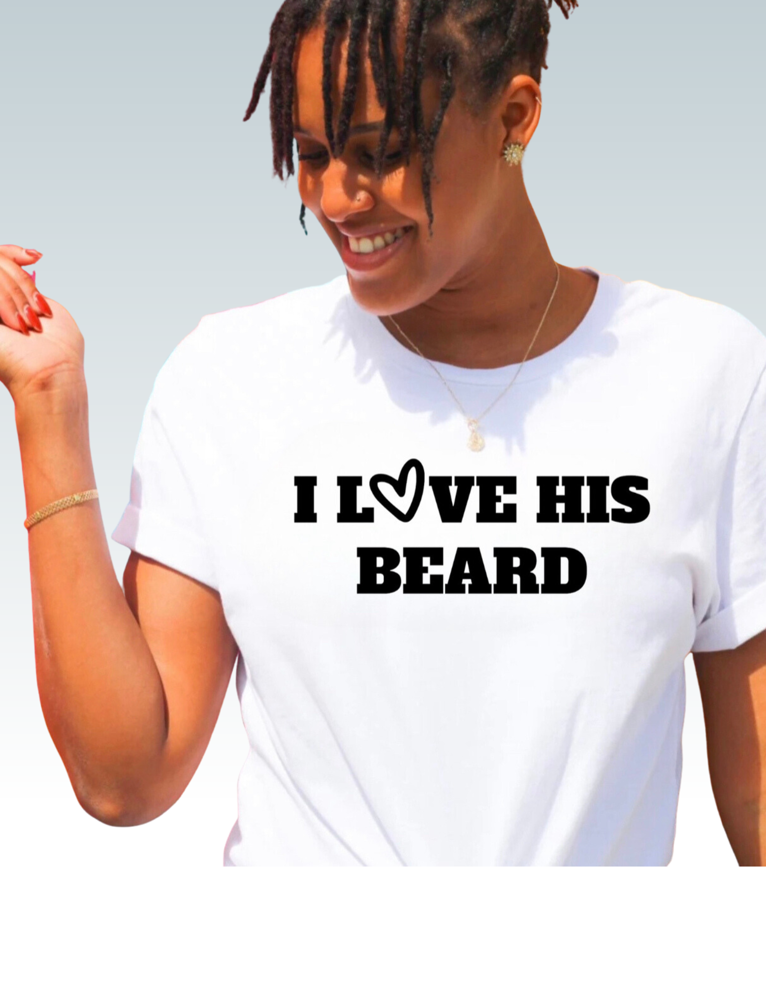 I Love His Beard Graphic T-Shirt